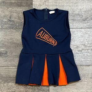 Vintage 80s Auburn Tigers Little King Cheerleader Dress Made in USA Kids Size 4